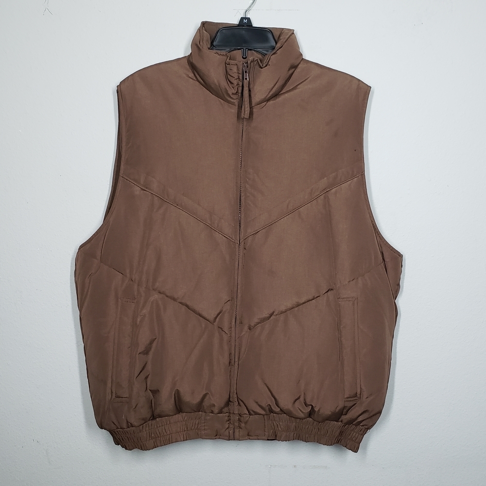 Wrangler Men's Dark Brown Down Puffer Vest Size Large